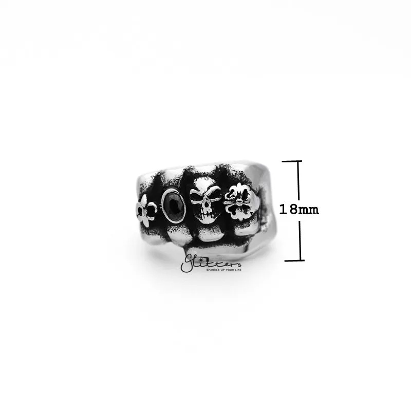 Stainless Steel Antiqued Fist Casting Men's Rings