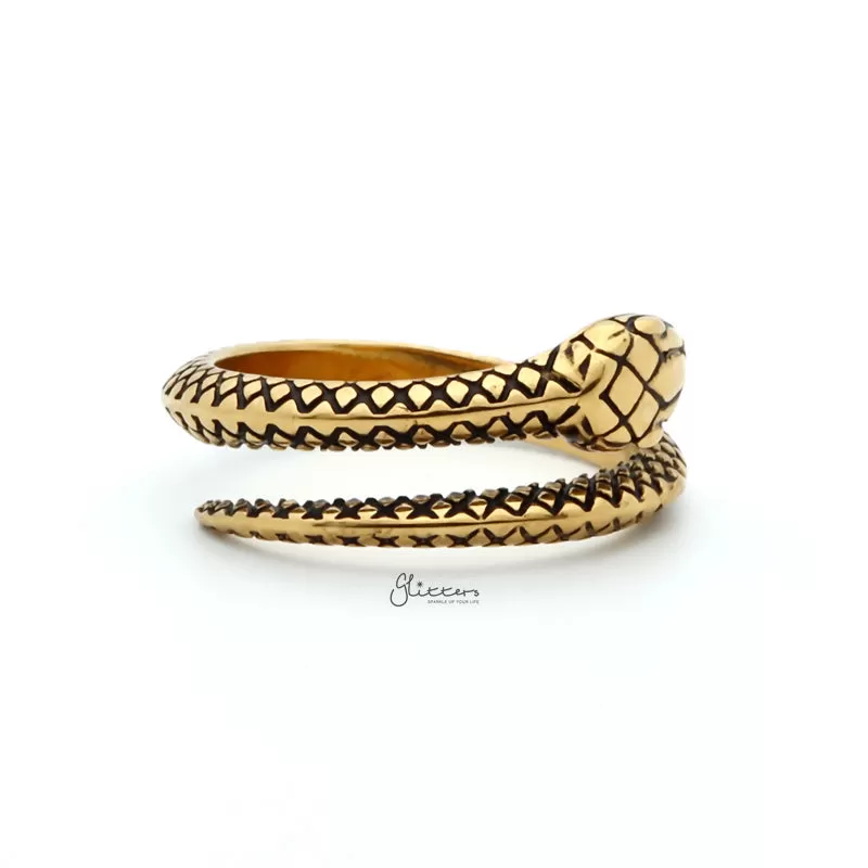 Stainless Steel Snake Ring - Gold