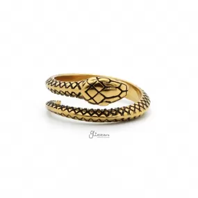 Stainless Steel Snake Ring - Gold