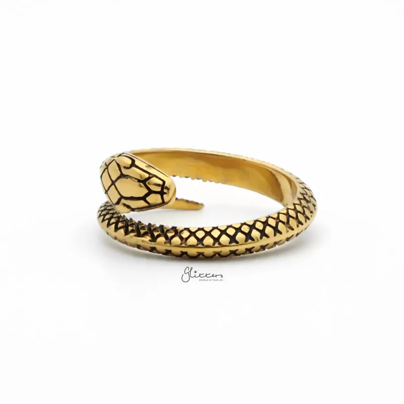 Stainless Steel Snake Ring - Gold