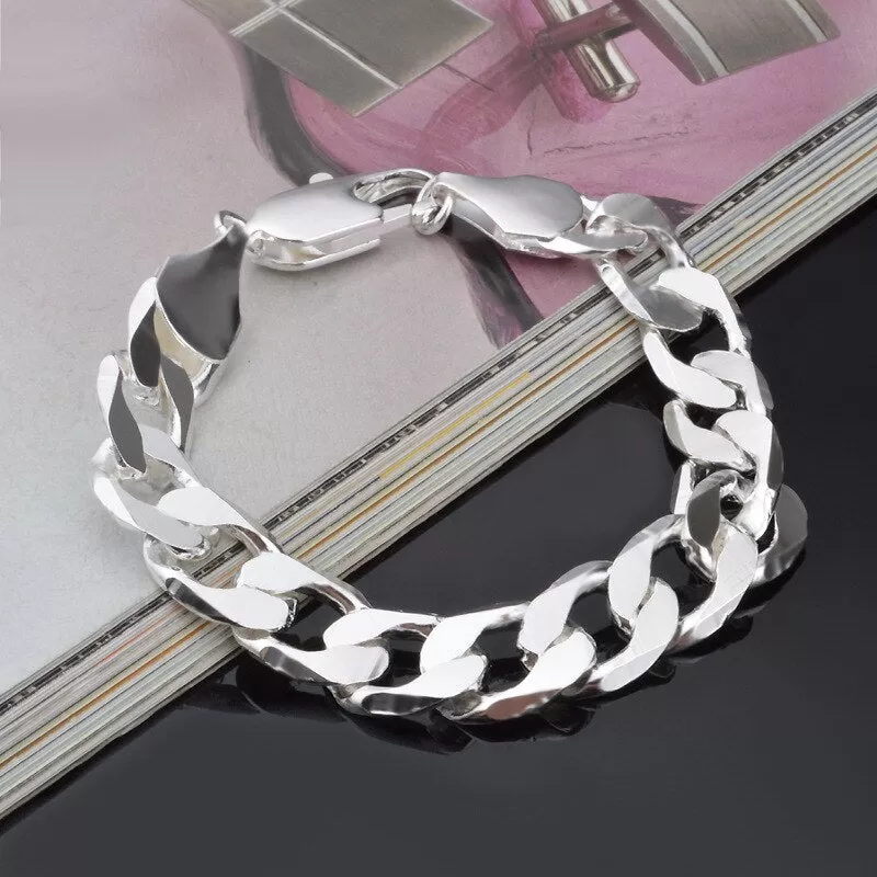 Sterling Sideways Silver Bracelet