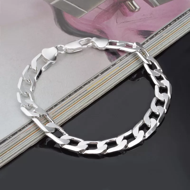 Sterling Sideways Silver Bracelet