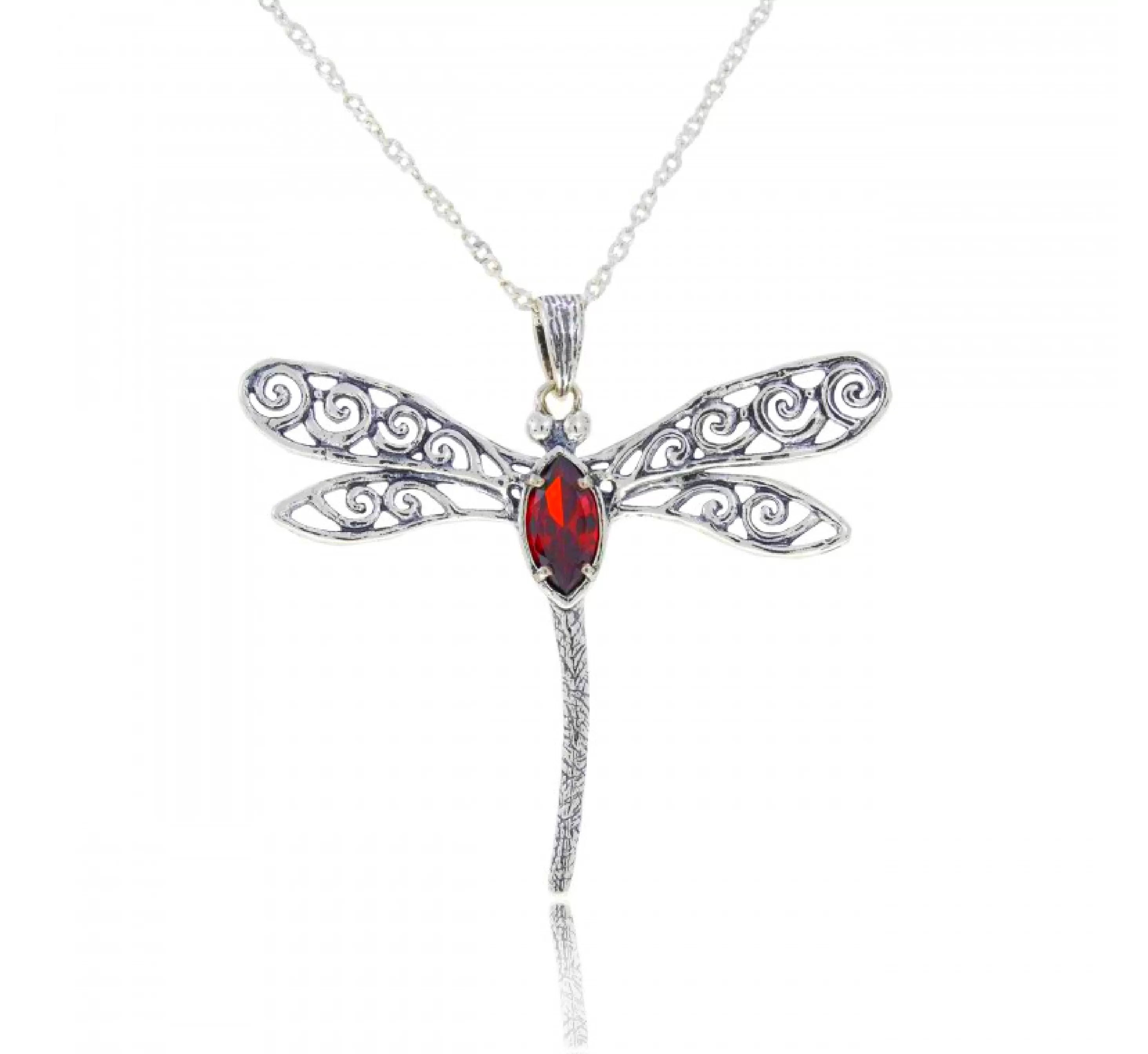 Sterling Silver Dragonfly Pendant for Woman Israeli Necklaces