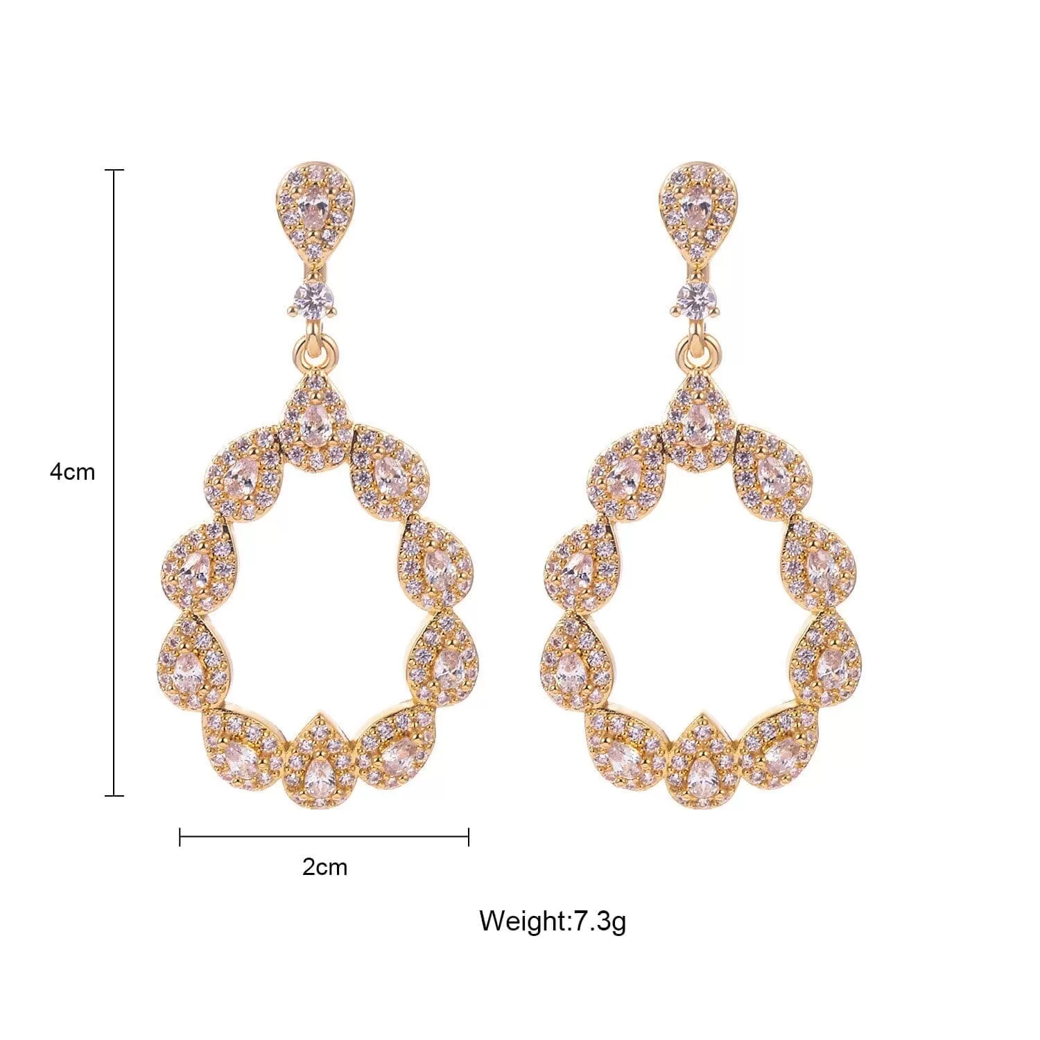 Stunning Fashion Colorful Crystal Drop Flash Earrings