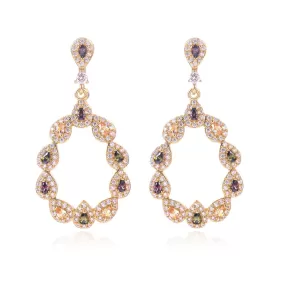 Stunning Fashion Colorful Crystal Drop Flash Earrings