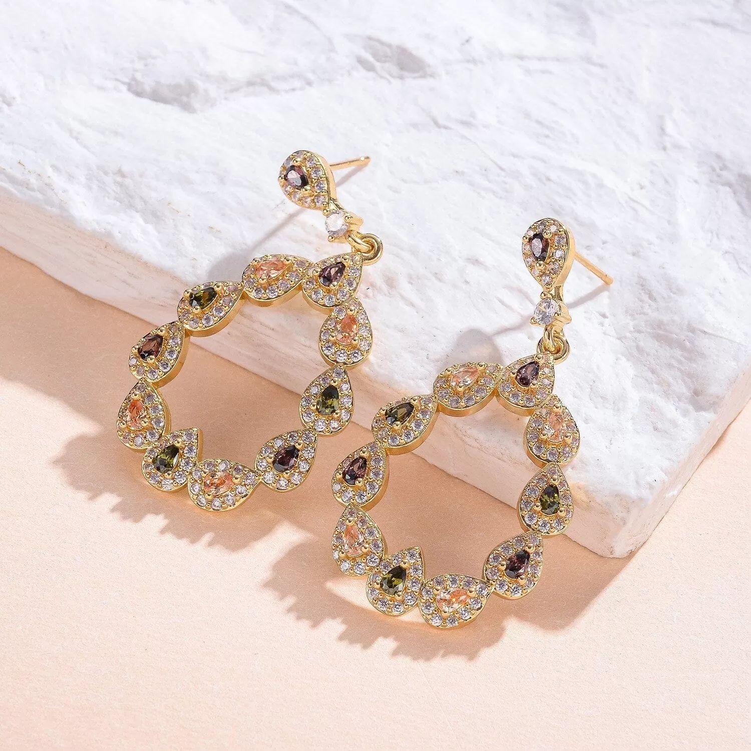 Stunning Fashion Colorful Crystal Drop Flash Earrings