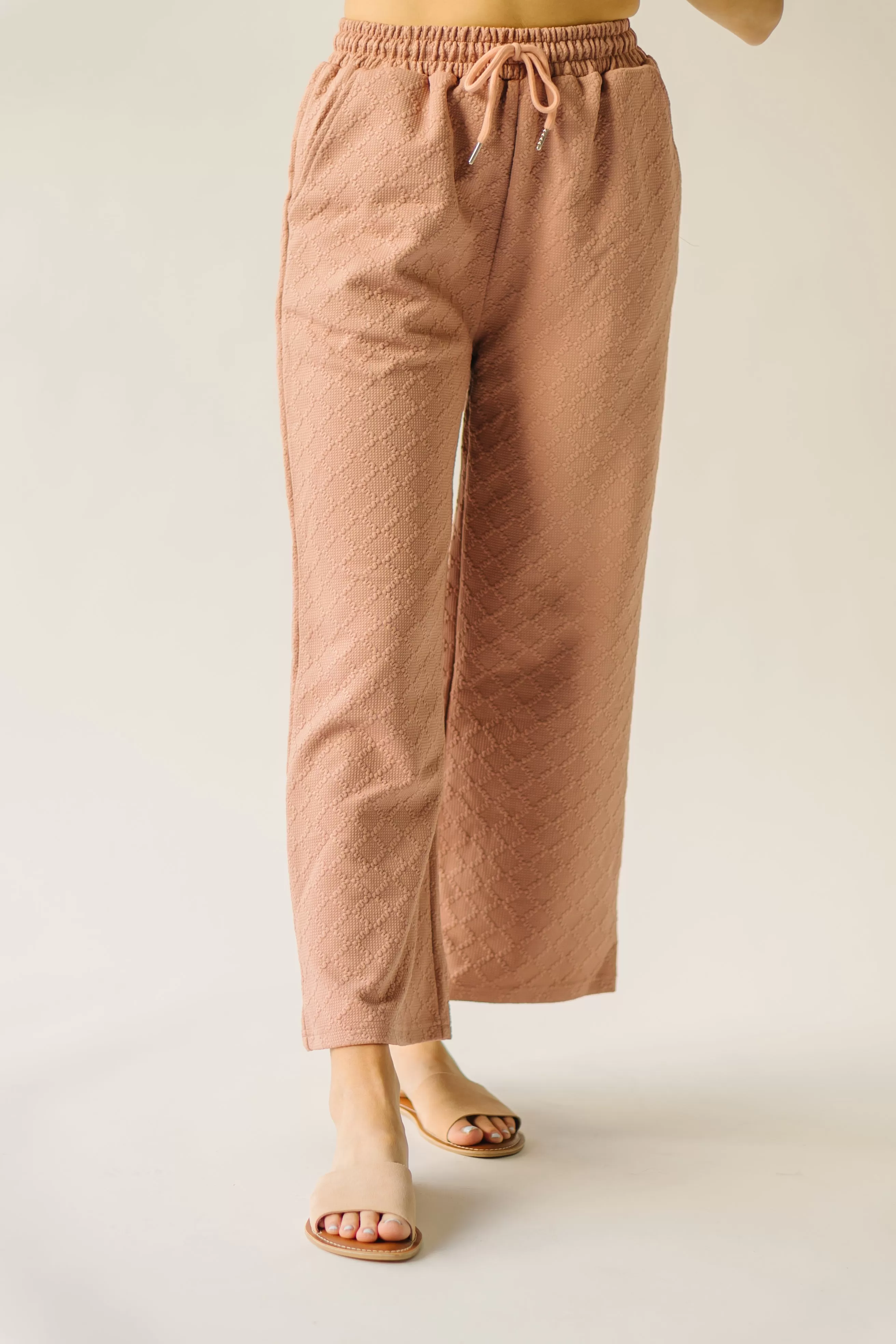 The Flockhart Textured Pant in Dusty Pink