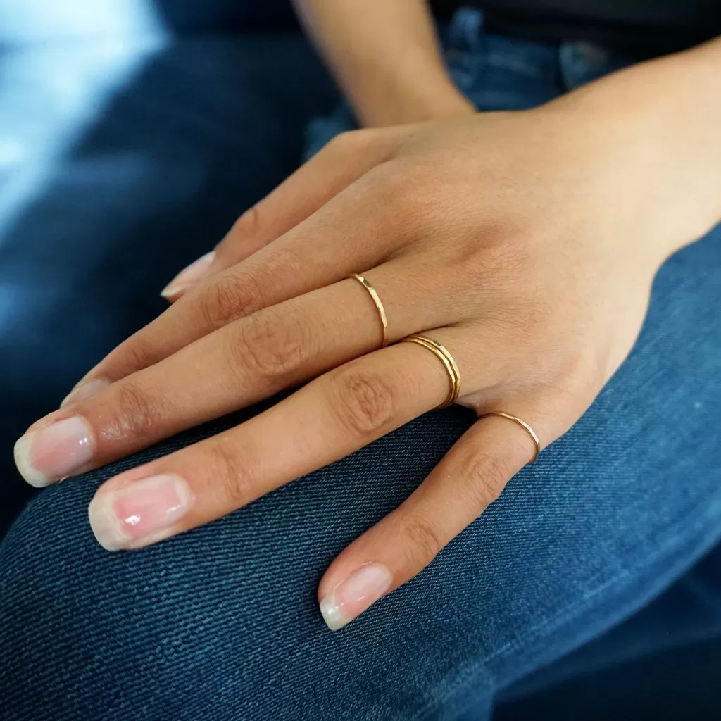 Thin Gold Stacking Rings