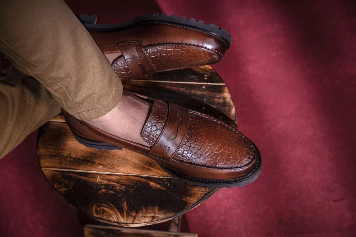 Twin Textured Penny Loafer