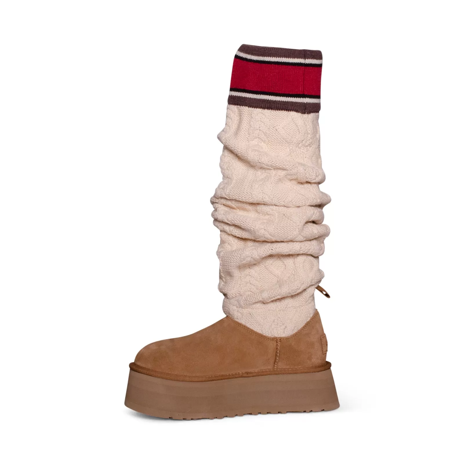 UGG Classic Sweater Letter Tall Chestnut Boots - Women's