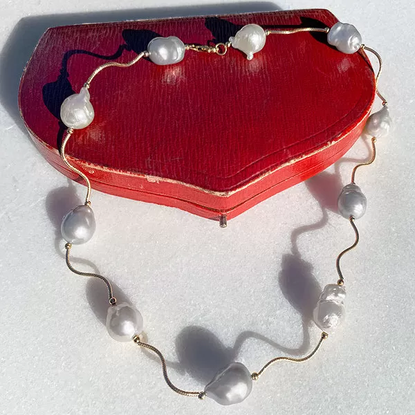 Vintage Baroque Pearl Necklace