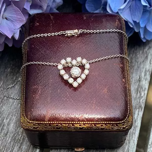 Vintage Diamond Heart Pendant