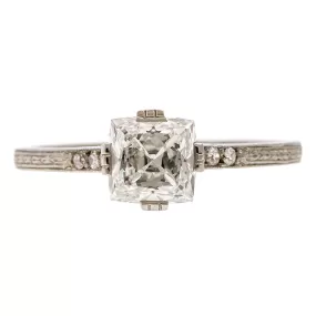 Vintage Engagement Ring, Cushion 1.14ct.