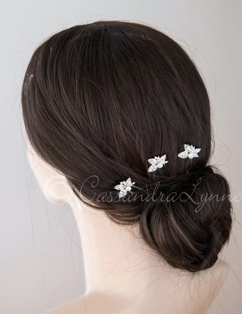 Wedding Hair Pin with Elegant Marquise Jewels