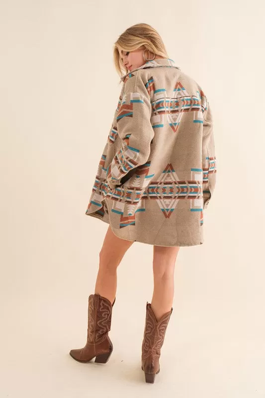 Western Aztec Shirt Jacket