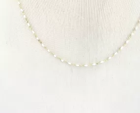 WHITE ENAMELED NECKLACE