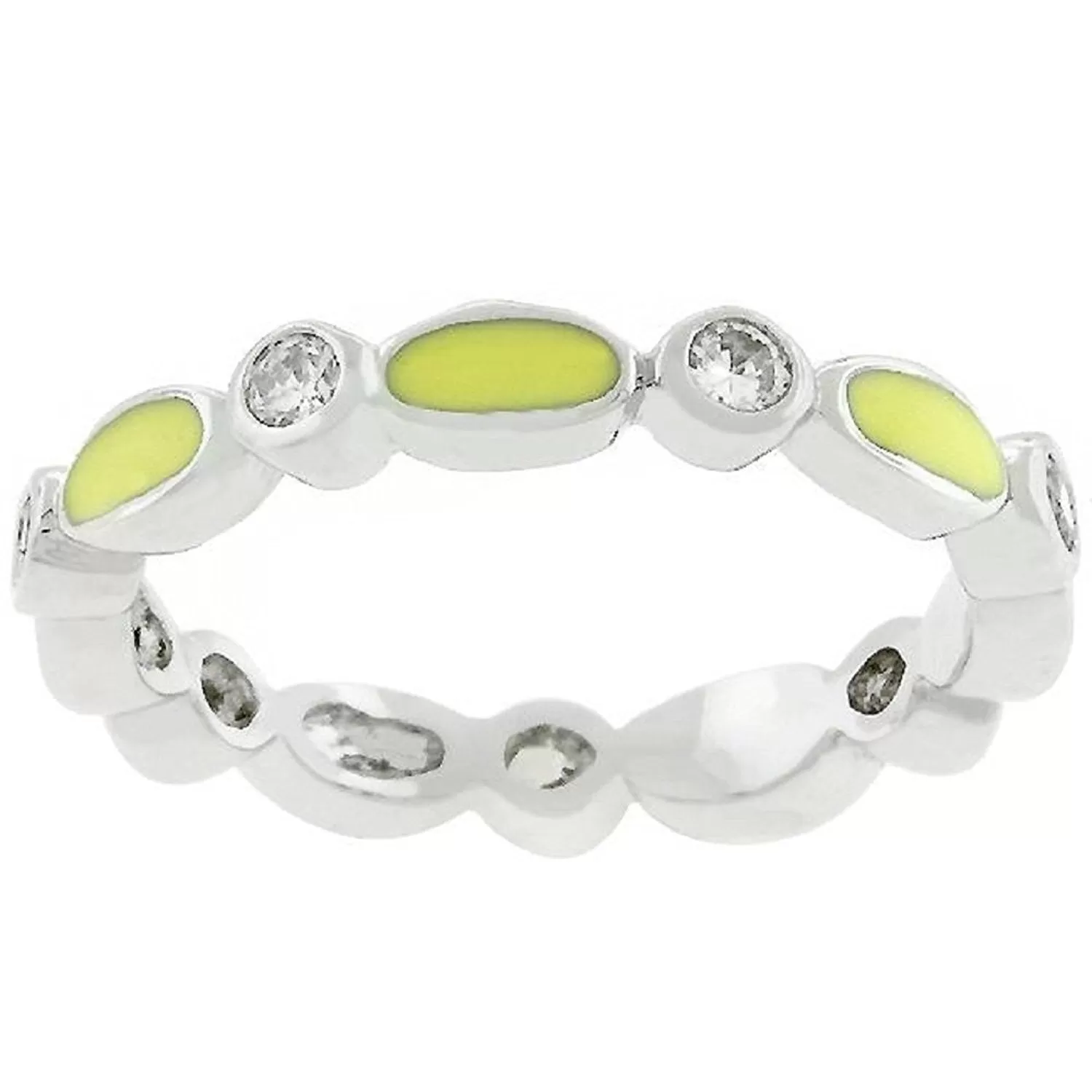 WildKlass Yellow Link Enamel Stacker Ring