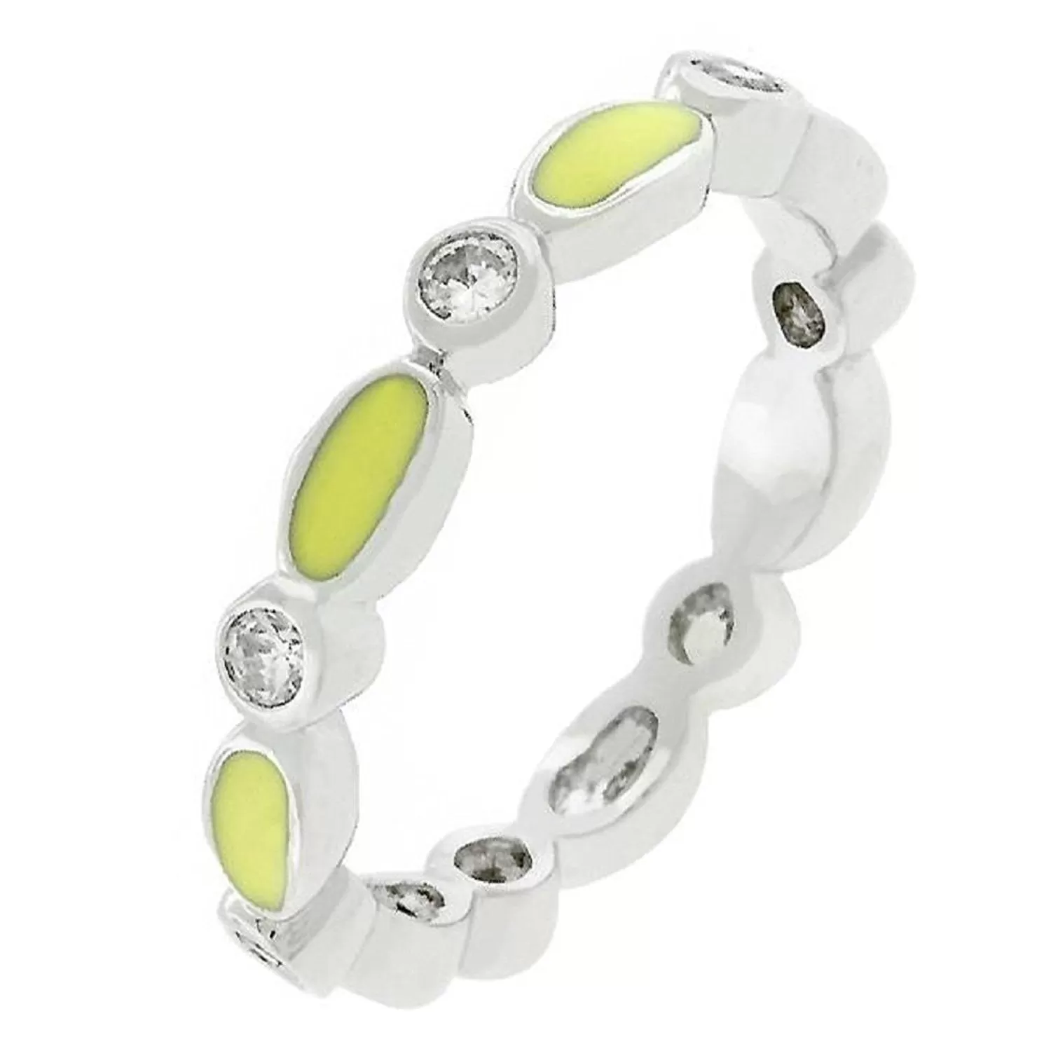 WildKlass Yellow Link Enamel Stacker Ring