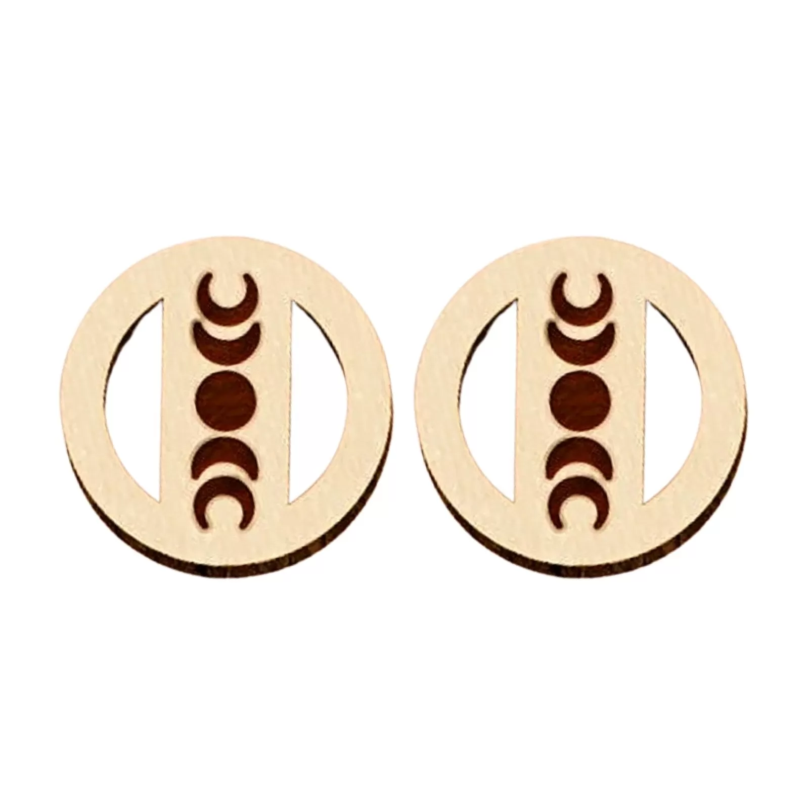 Wood Moon Phase Earrings